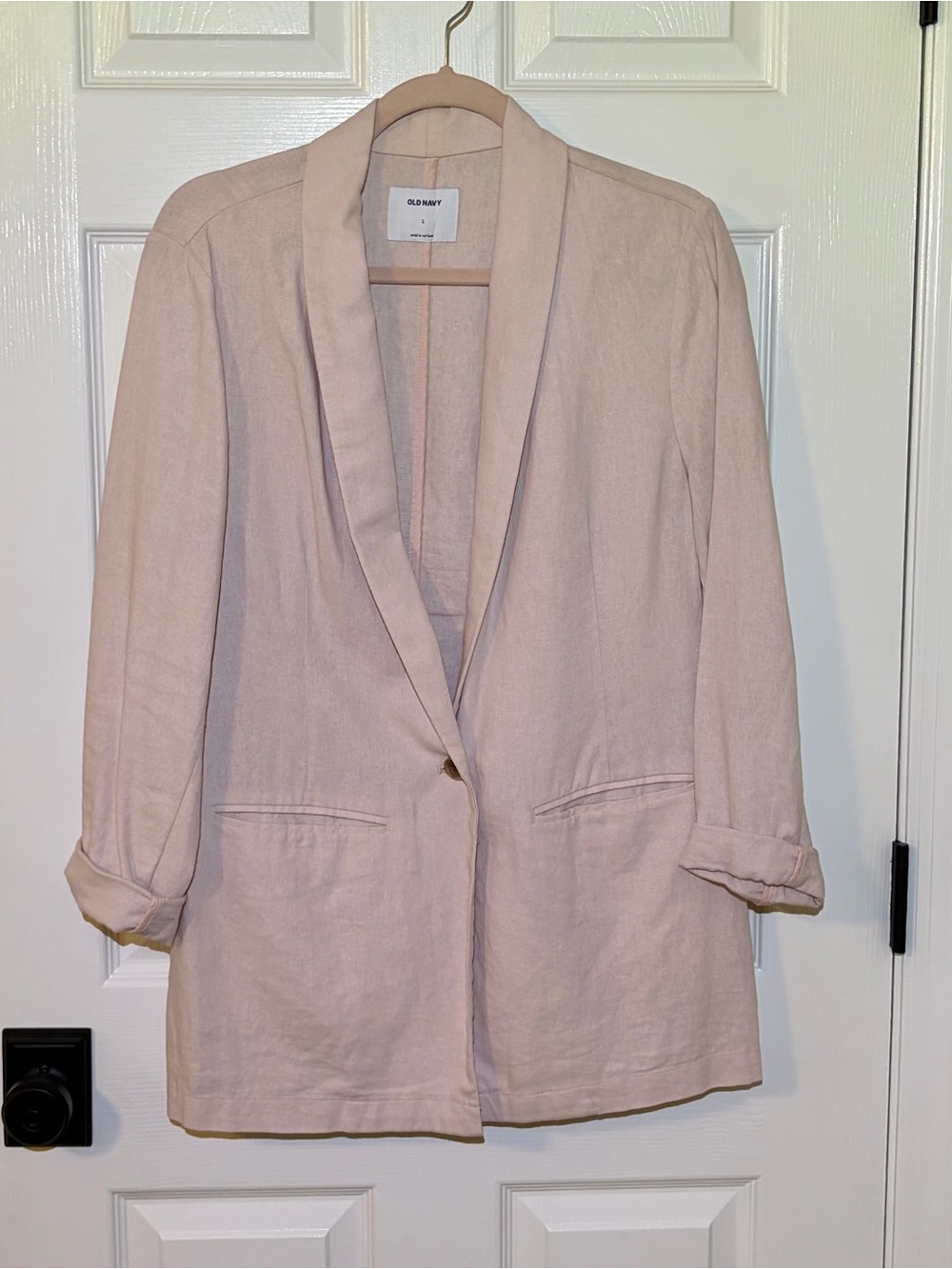 Old Navy Blush Pink Relaxed Boyfriend Blazer Jacket. Size Large
